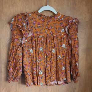 🌟 4/$20 Forever 21 Floral Ruffle Blouse NWOT - size medium